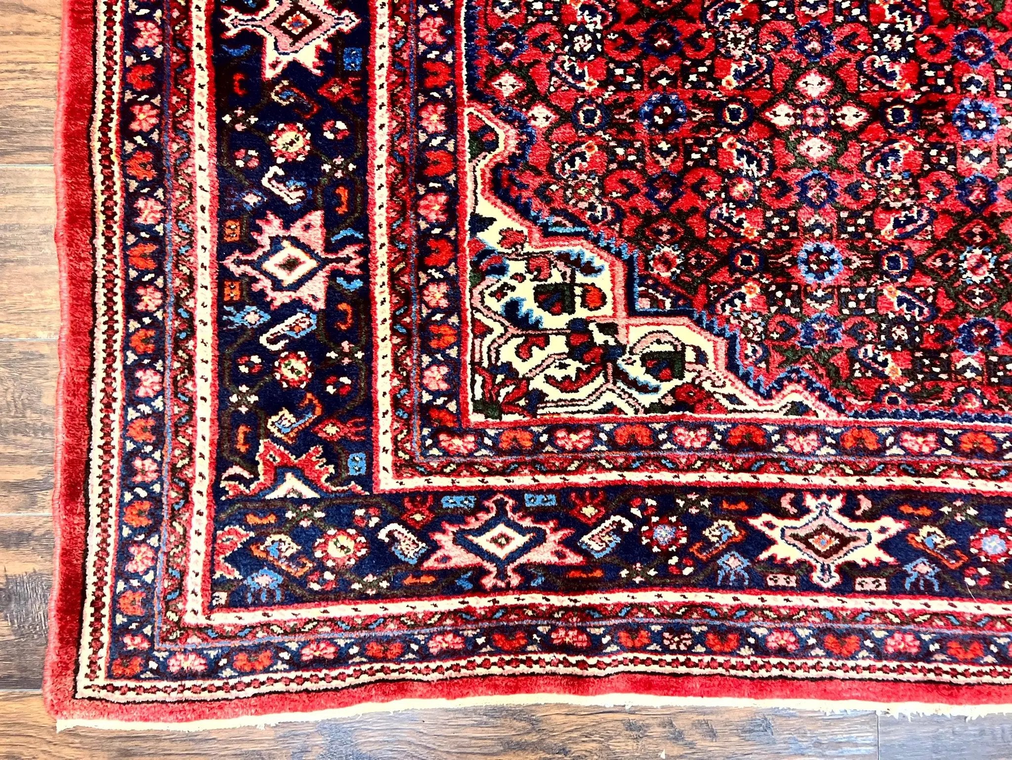 Large Persian Tribal Rug 11x17, Palace Sized Wool Handmade Vintage Carpet, Oversized Hand Knotted Rug, Red, Hamadan Dargazin Rug by Jewel Rugs