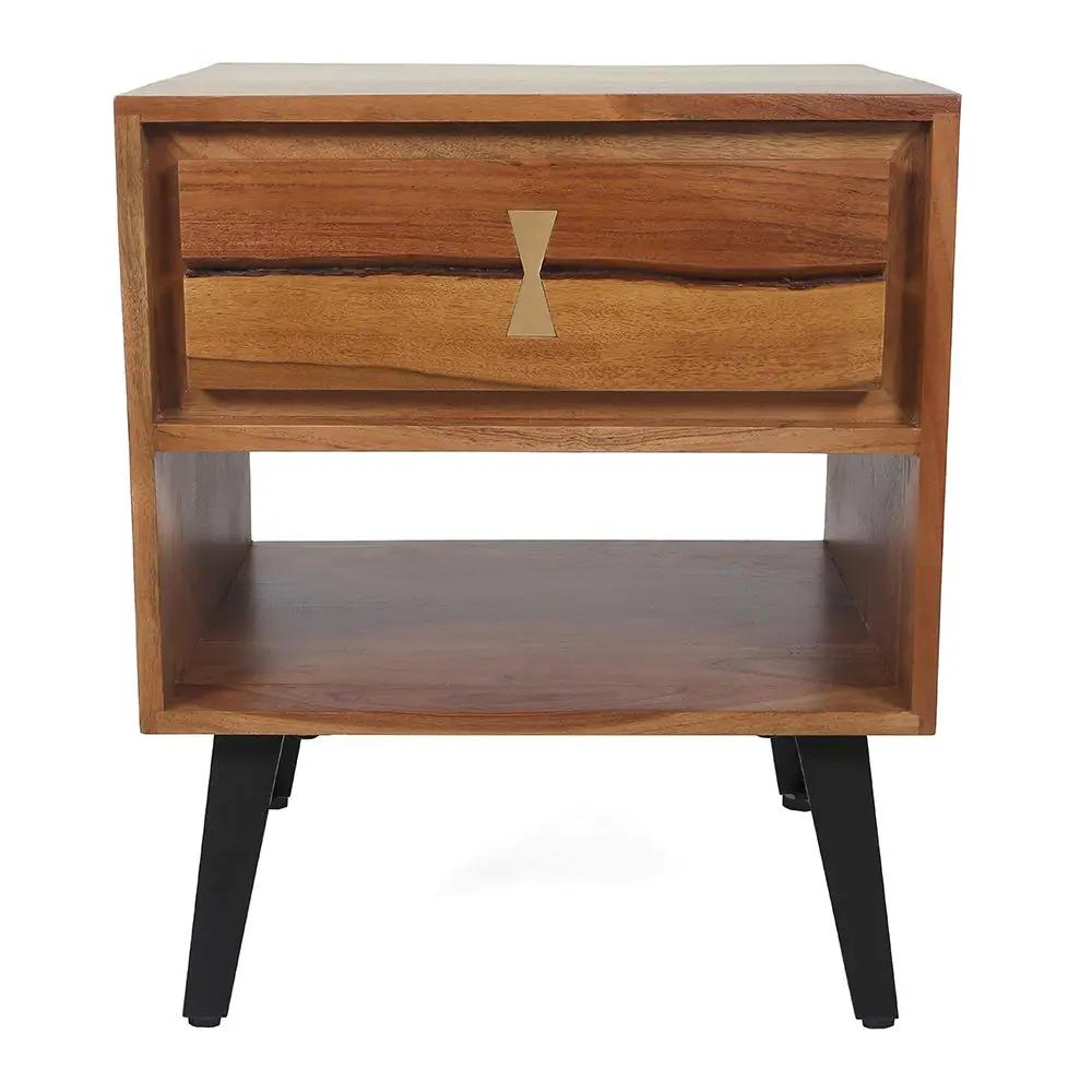 Asther - Bedside Table - Natural Wood / Brown by HouseOfZazla