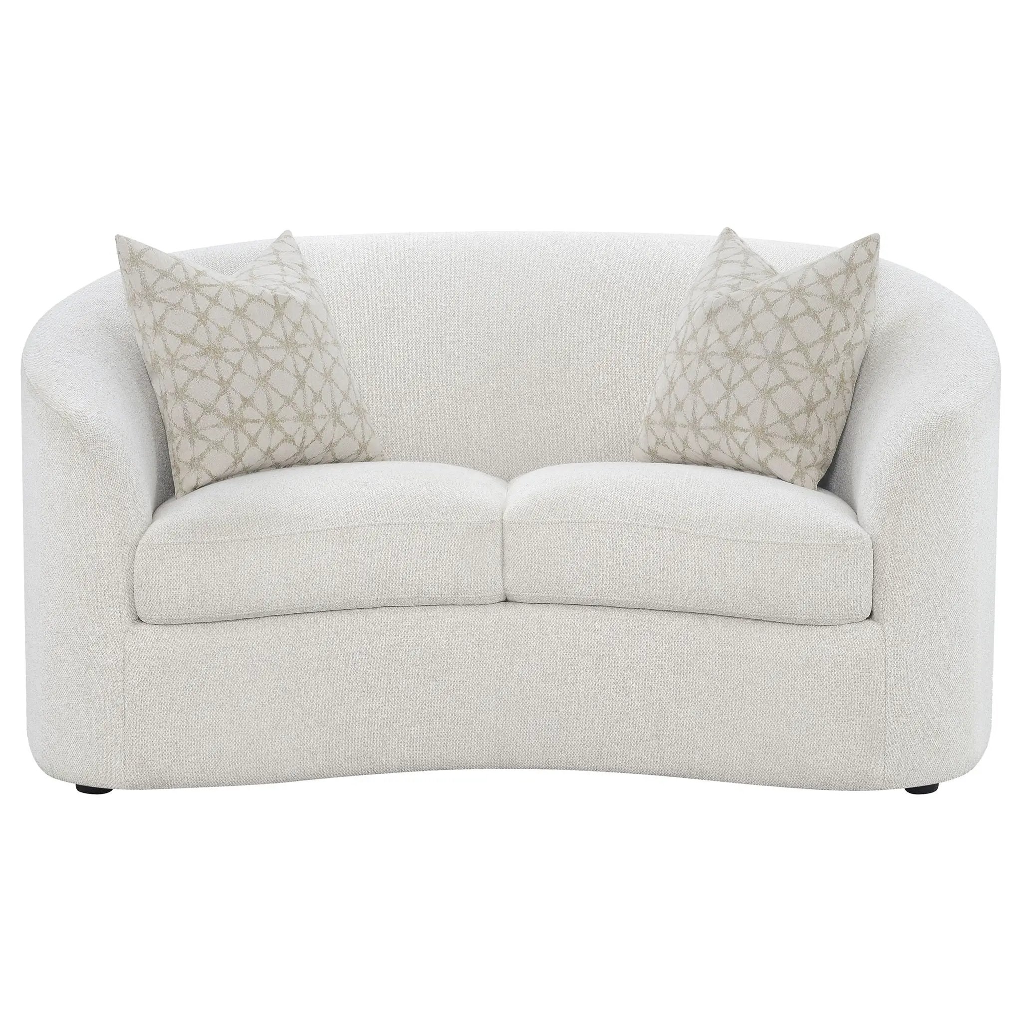 Rainn 3-piece Boucle Upholstered Sloped Arm Sofa Set Latte by Unique Piece Furniture