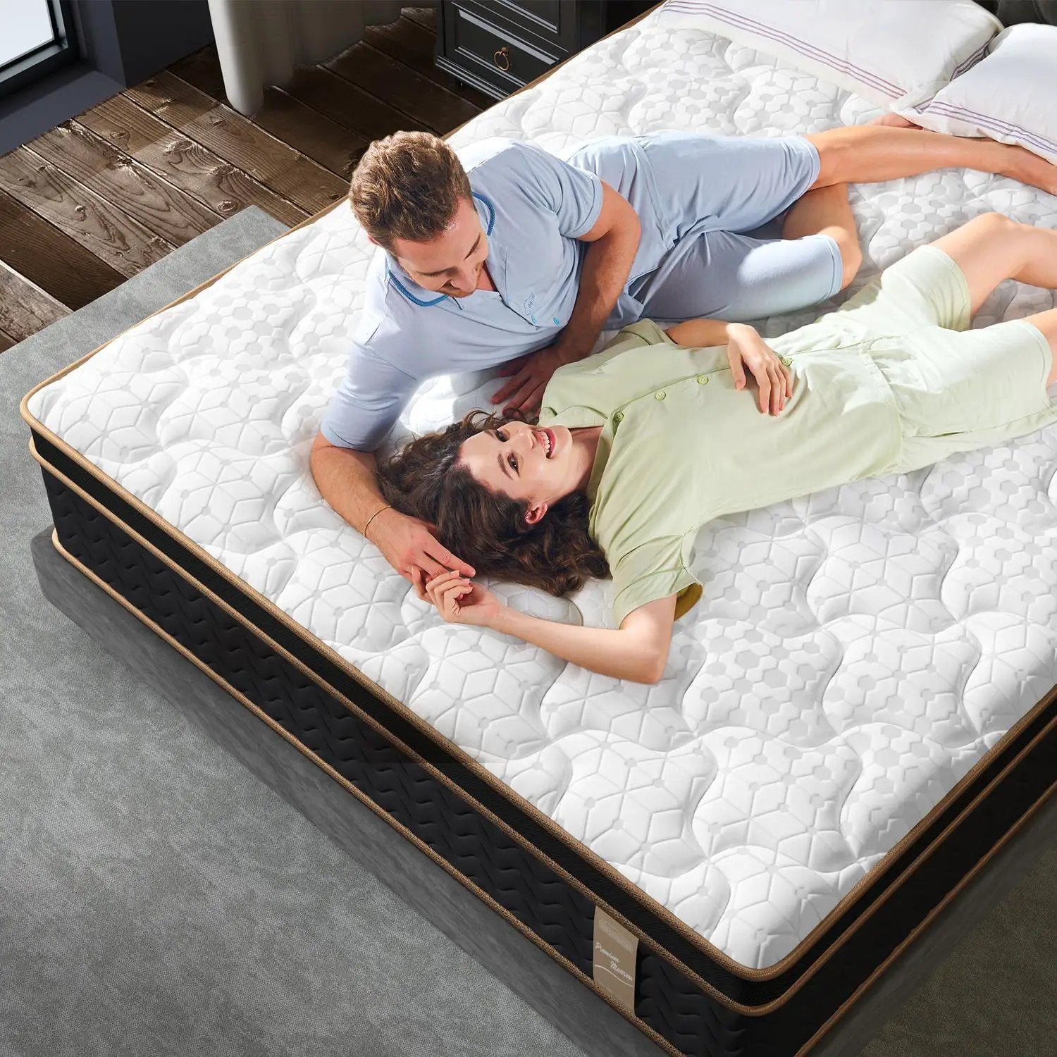 Plush Hybrid Mattresses With Gel Memory Foam, Individual Pocket Spring Motion Isolation Edge Support by HouseOfZazla