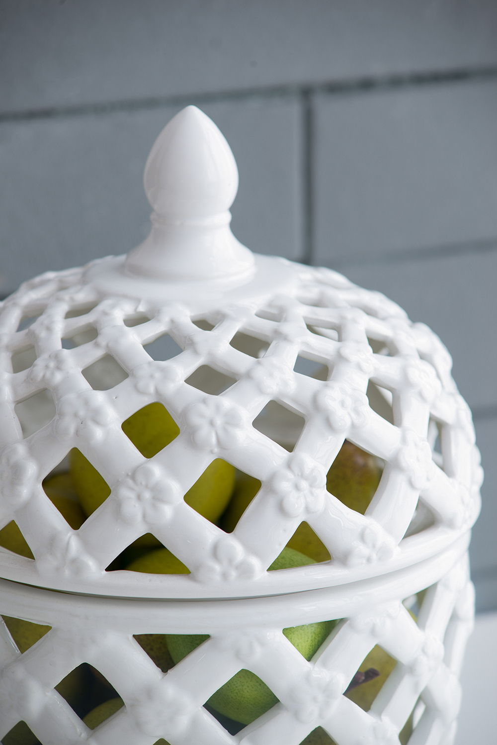 White Ceramic Bird Lidded Jar with Decorative Bird Lid - White, photo 4 of 10