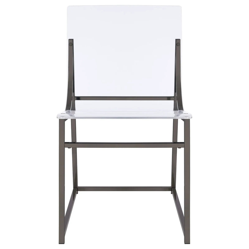 Adino Acrylic Dining Side Chair Black Nickel (Set of 2) by Unique Piece Furniture