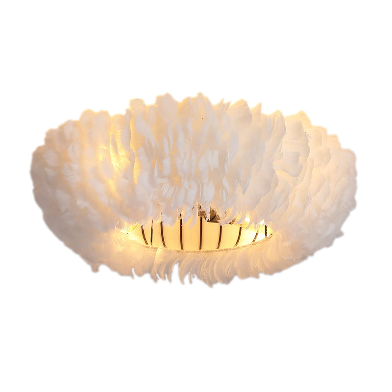 20" Feather-Dressed Caged Ceiling Fan with Remote and Light by HouseOfZazla