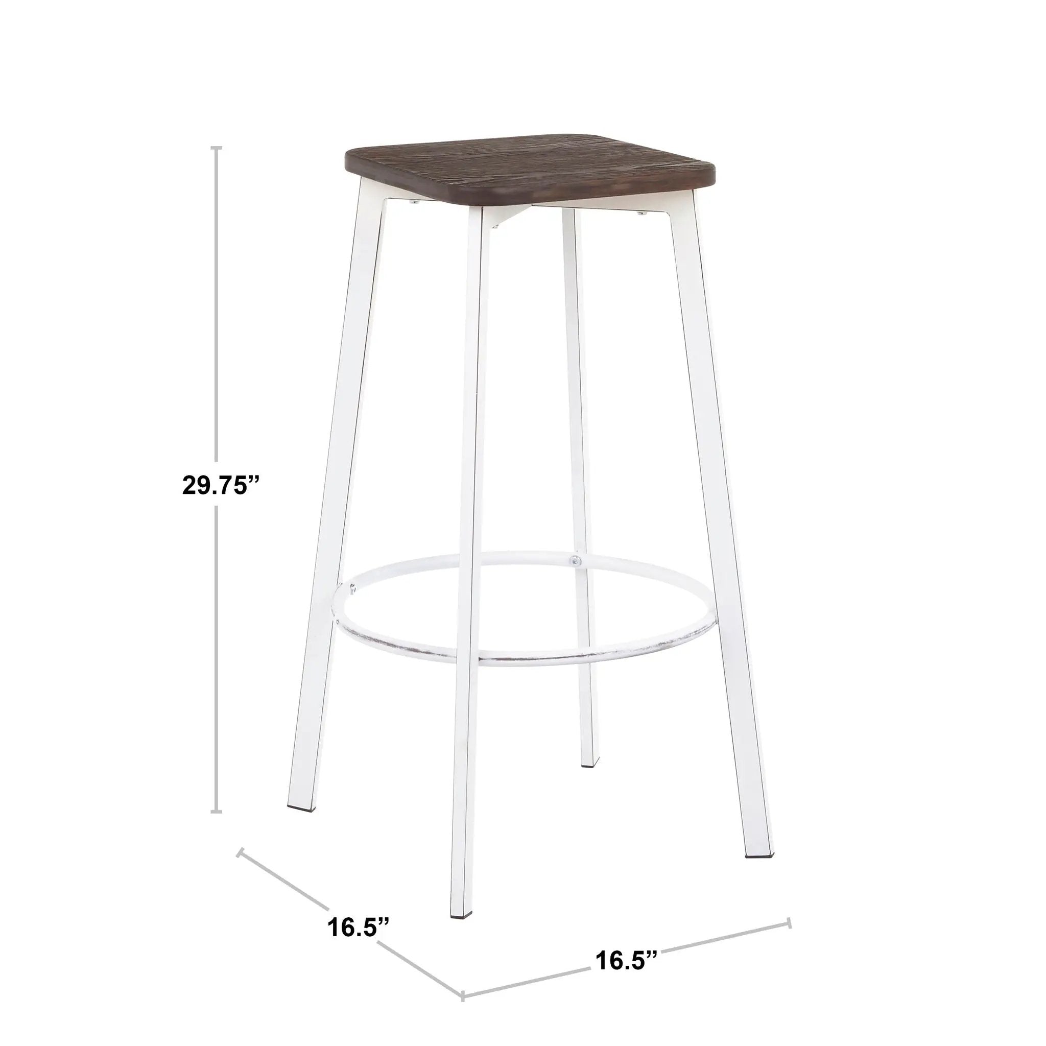 Clara - Industrial Square Barstool (Set of 2) - Espresso by Unique Piece Furniture