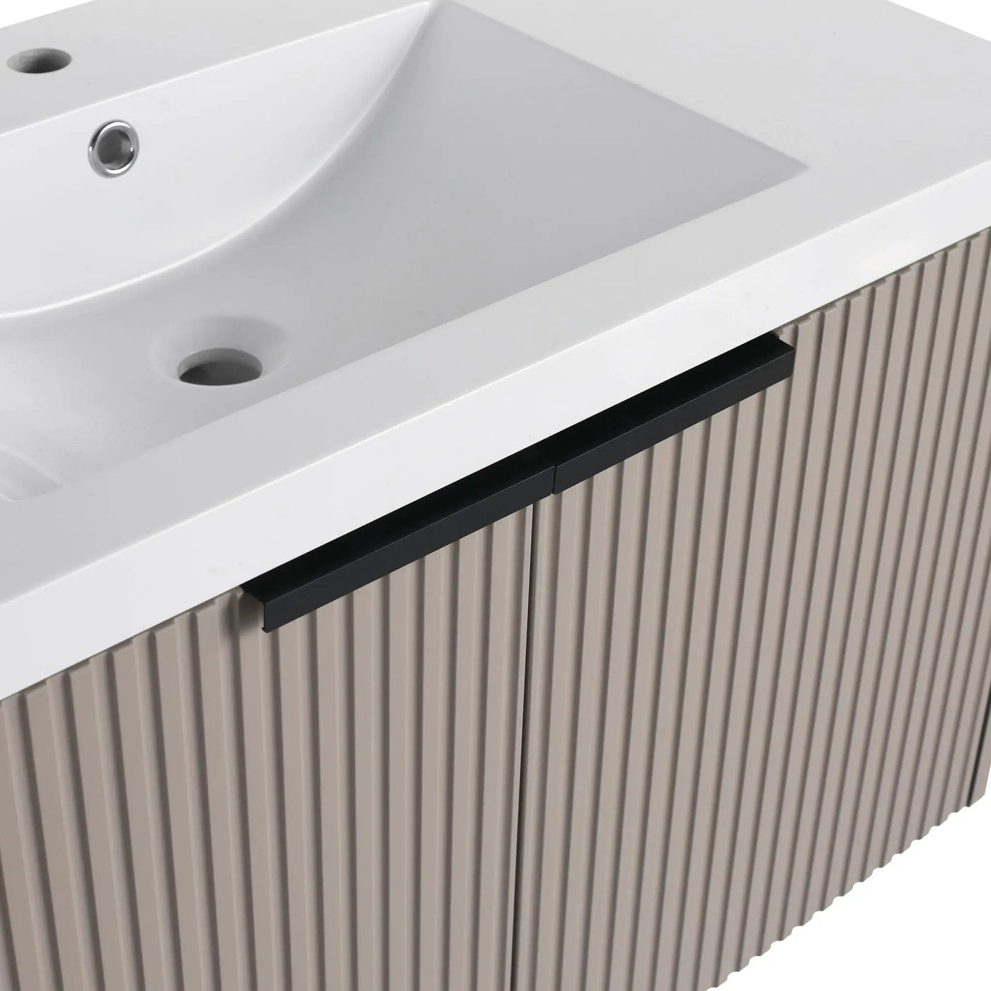 Contemporary Wall Mounted Bathroom Vanity With Resin Double Sink by HouseOfZazla