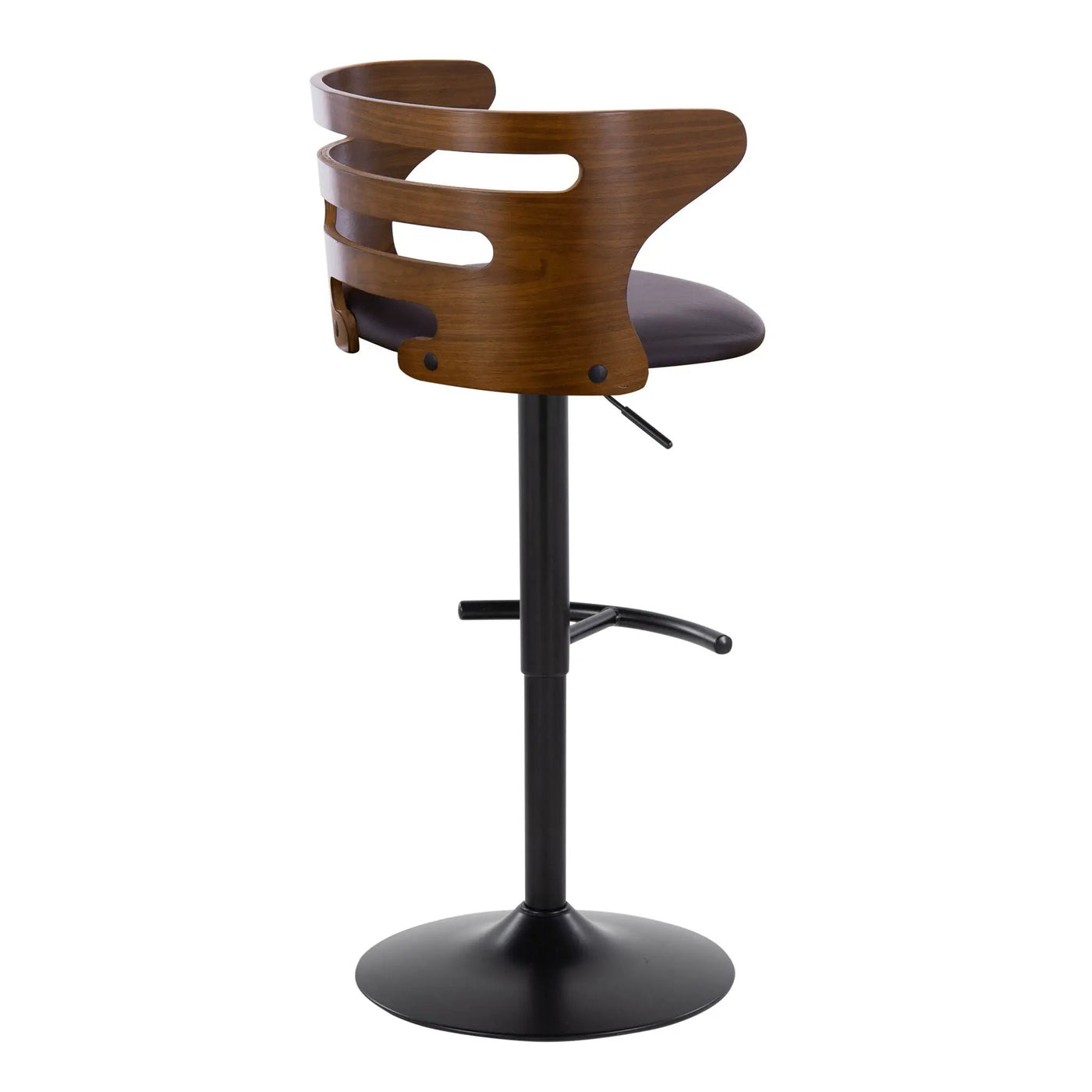 Cosi - Mid Century Modern Adjustable Barstool With Swivel With Rounded T Footrest (Set of 2) by HouseOfZazla