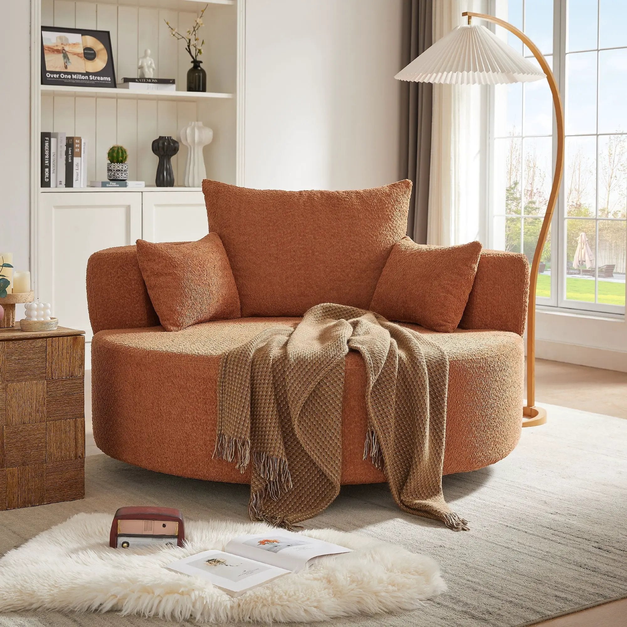 360° Swivel Accent Barrel Chair With 3 Removable Pillows For Living Room by HouseOfZazla