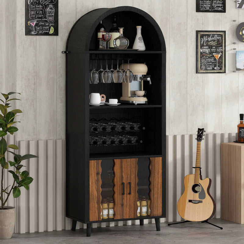 71' Farmhouse Arched Wine Bar Cabinet by HouseOfZazla