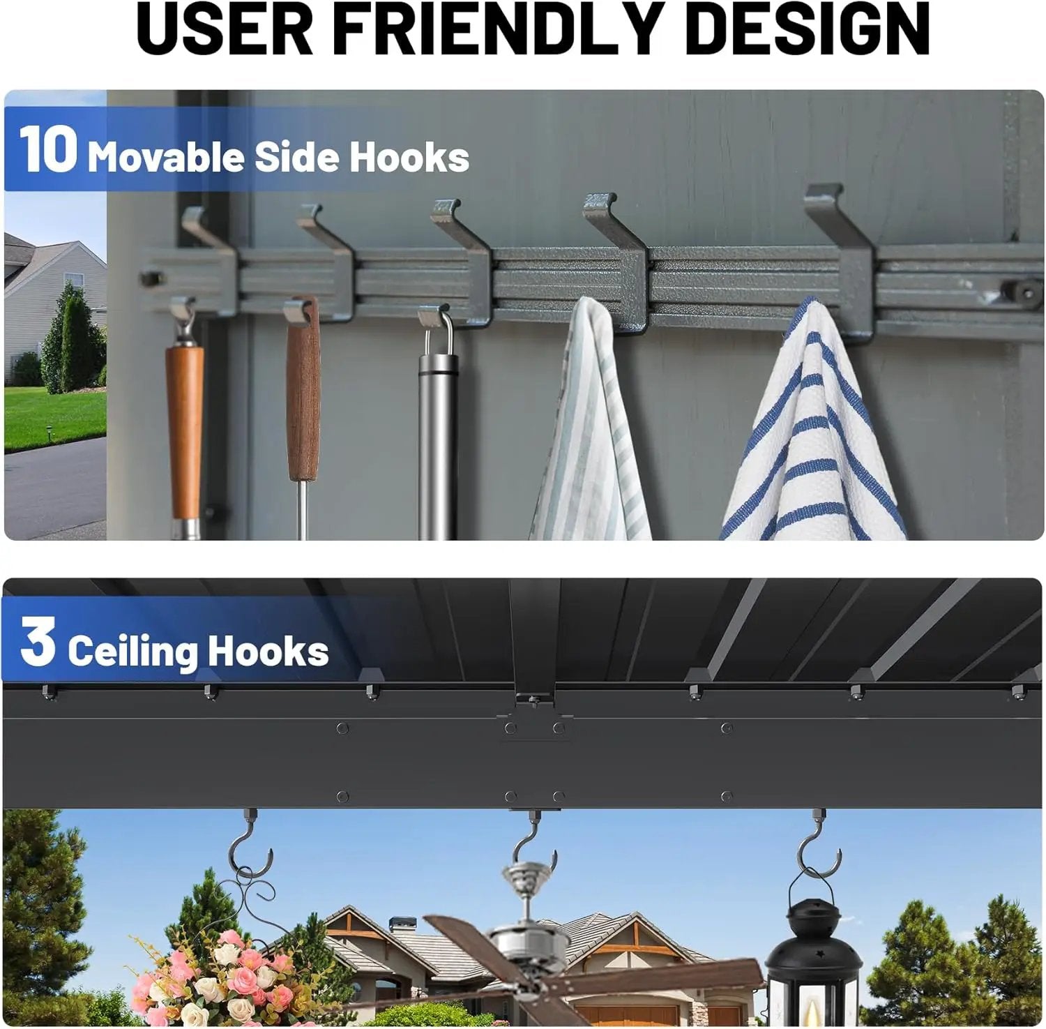 9X10FT Hardtop Grill Gazebo with Storage Shelves and Expansion Platform by HouseOfZazla