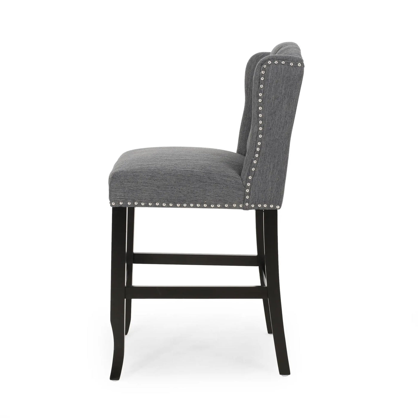 Vienna Fabric Tufted Counter Stool With Nailhead Accents (Set of 2) by HouseOfZazla