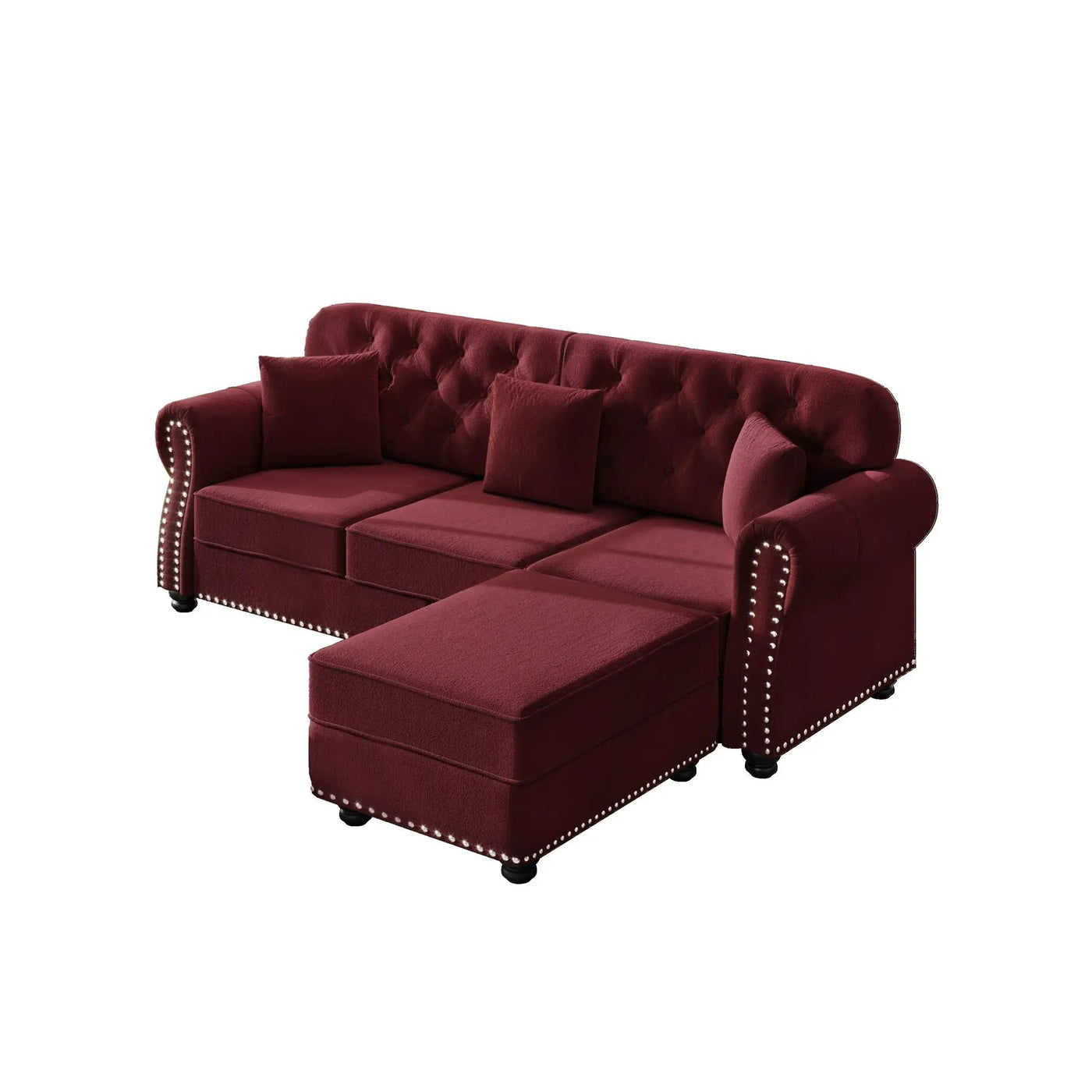 Upholstered 3 Seater Sofa Set With Ottoman by HouseOfZazla