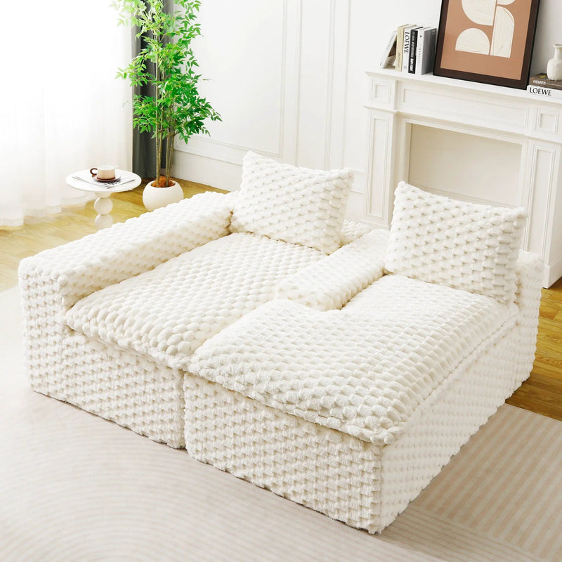Modular Sofa, Convertible Twin Seat With Chaise Lounge by HouseOfZazla