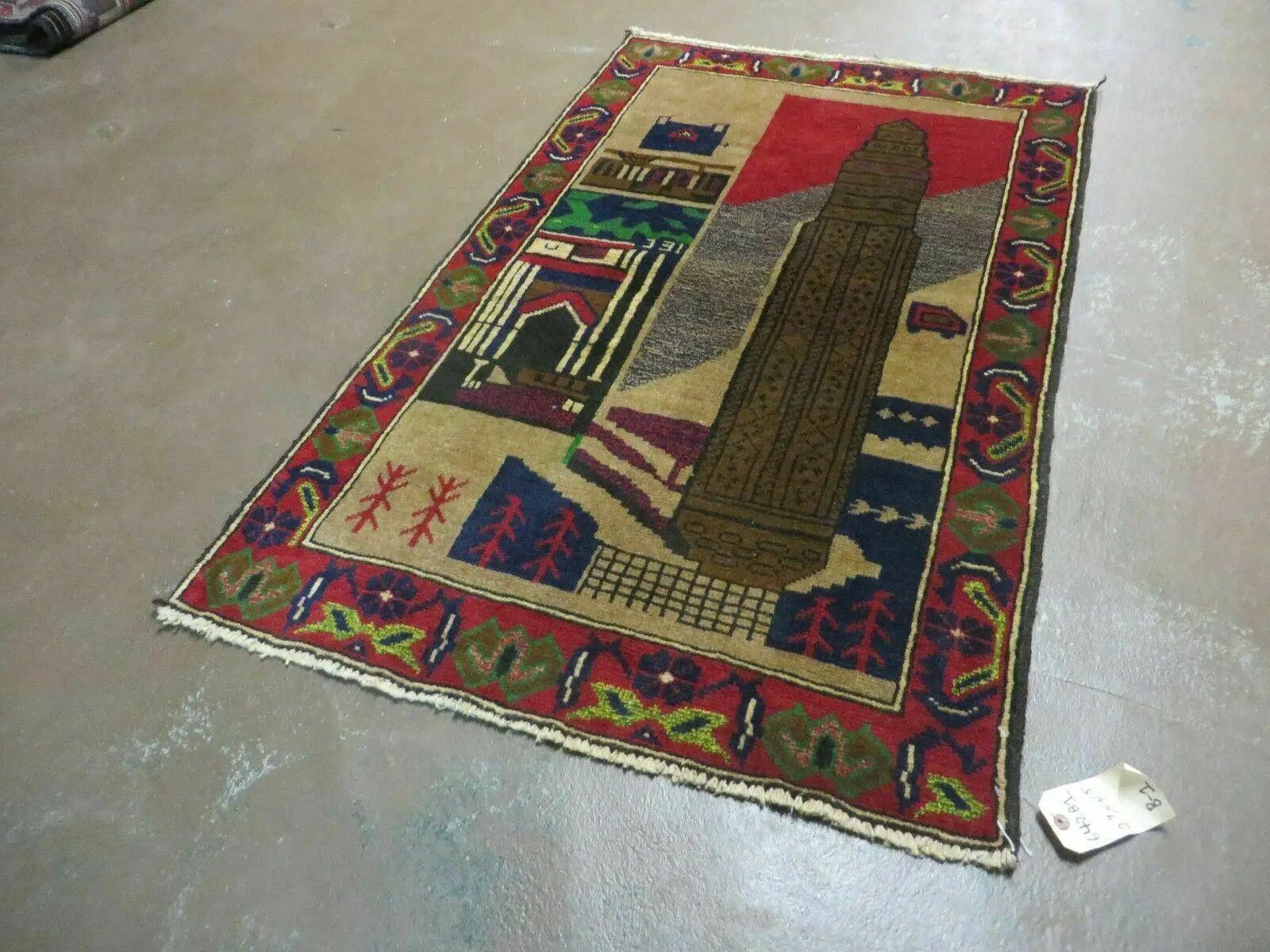 3' X 4' New Vintage Handmade Afghan Balouch Tribal Wool Pictorial Rug # 281 by Jewel Rugs