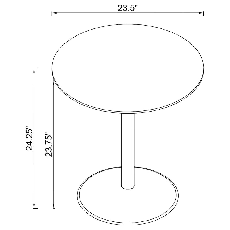 Ganso Round Metal End Table With Tempered Glass Top Black by Unique Piece Furniture