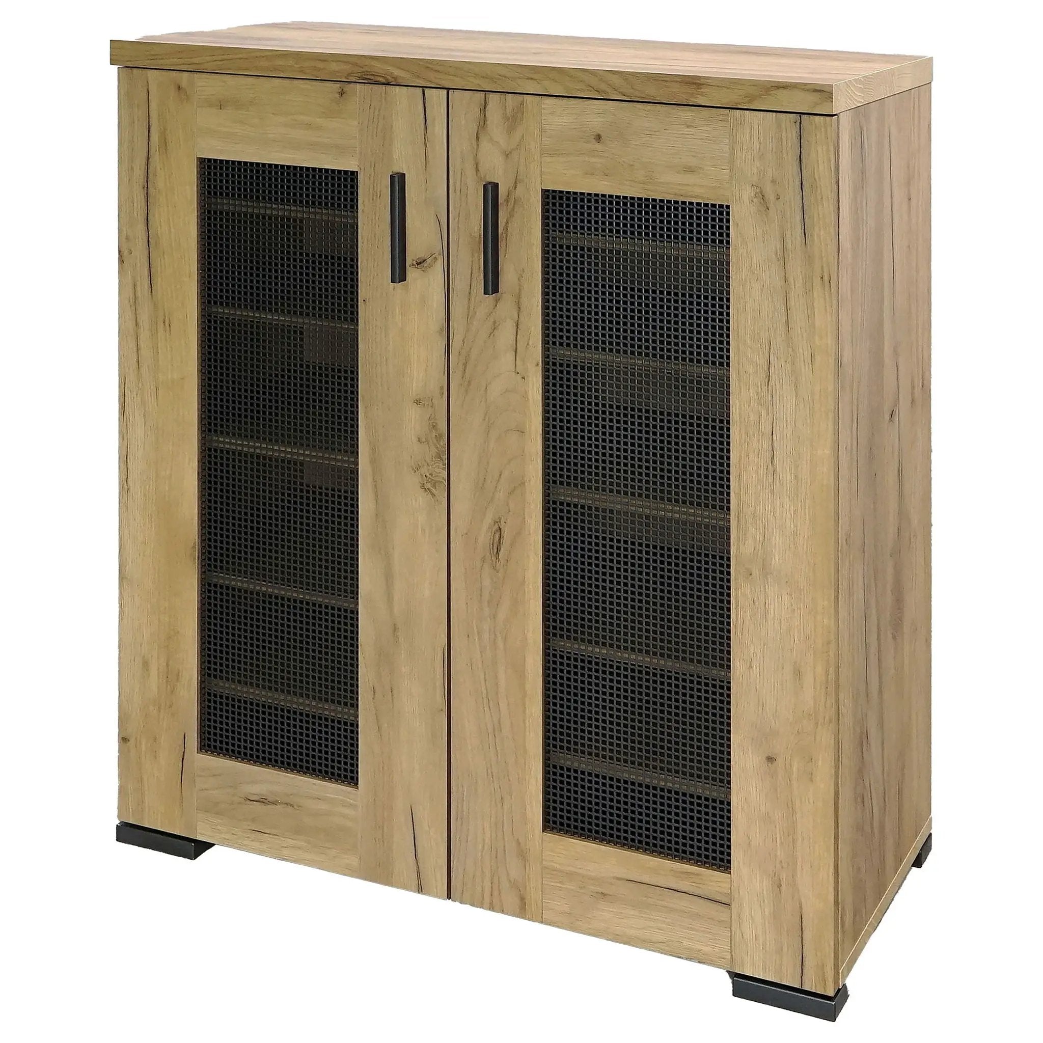 Door Accent Cabinet With Screens - Brown by HouseOfZazla