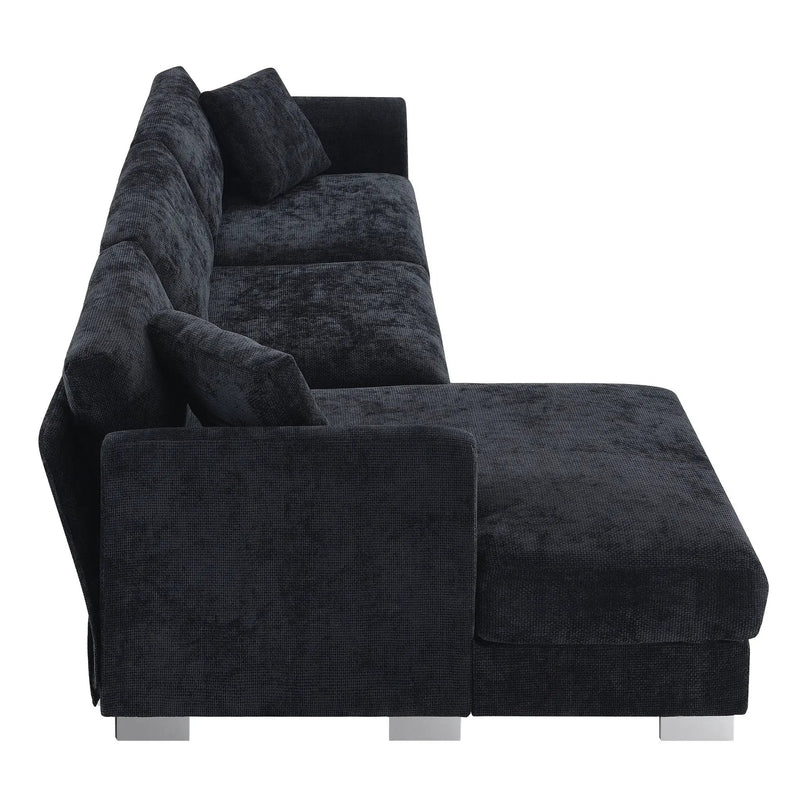 Modern Cloud Sectional Sofa L Shaped Luxury Couch Set With 2 Free Pillows 4 Seat With Oversized Chaise by HouseOfZazla