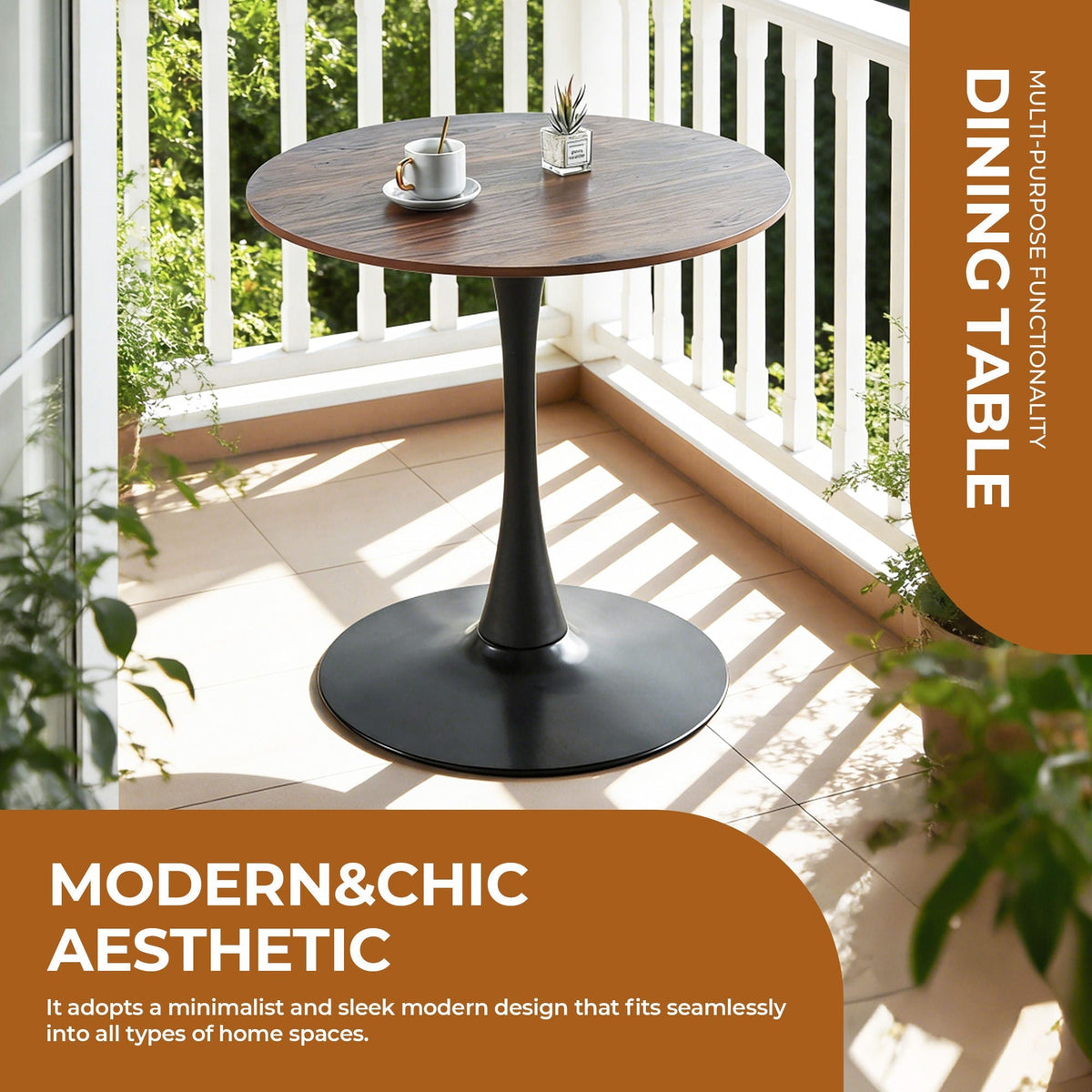 Mid-Century Tulip Dining Table with Round Top and Pedestal Base - Multiple Colors, photo 9 of 20
