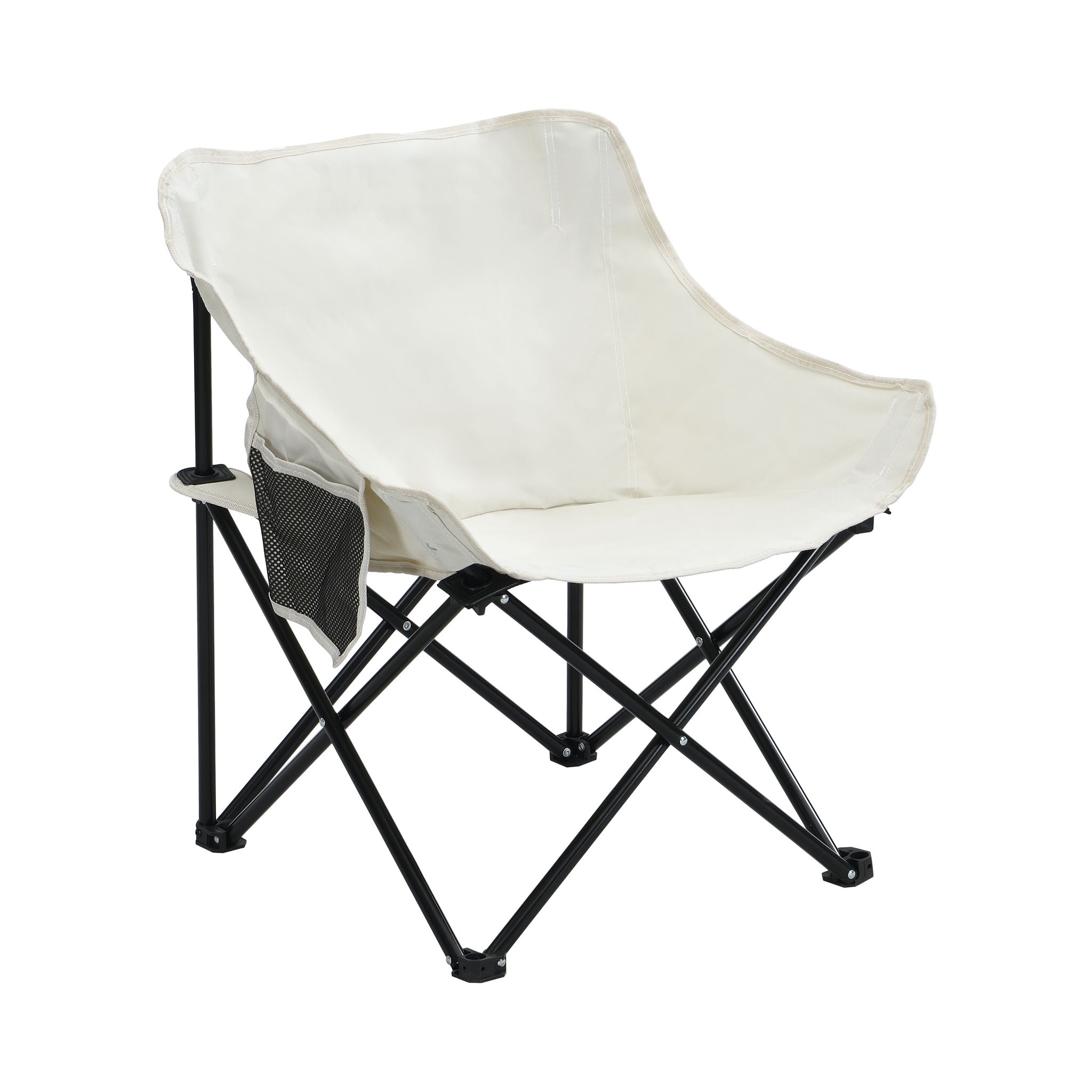 2 Pieces Outdoor Camping Chairs Folding / Portable, Comfortable Seating, Durable Steel Fram by HouseOfZazla