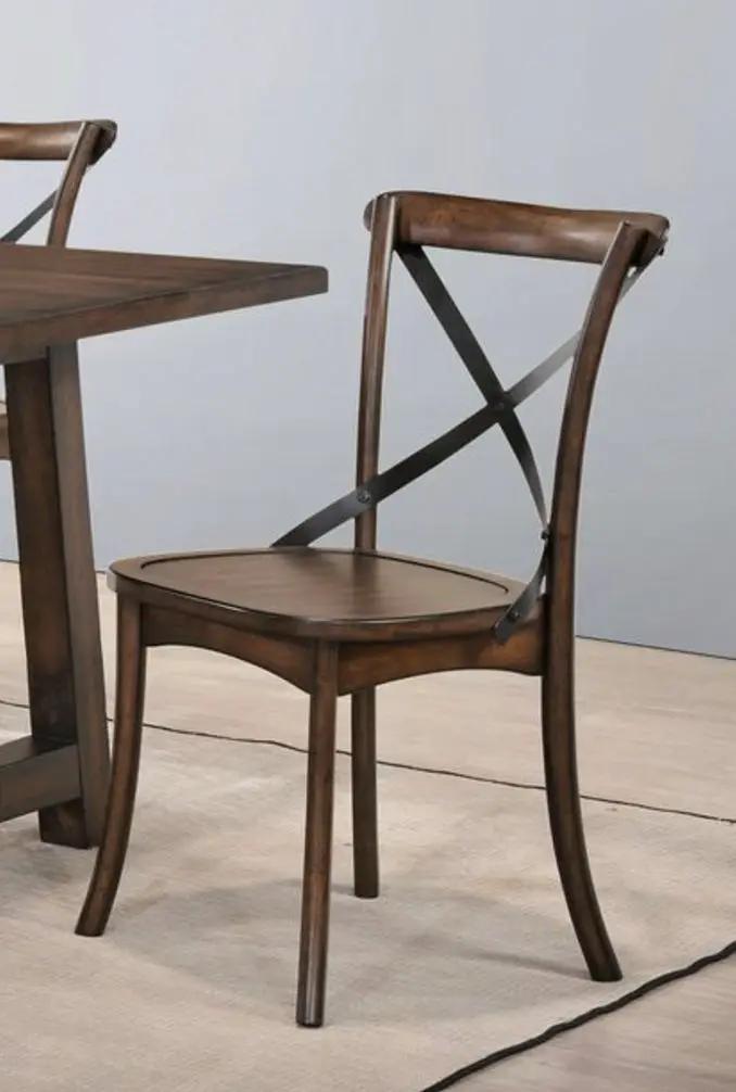 Kaelyn - Metal Side Chair (Set of 2) - Dark Oak by Unique Piece Furniture
