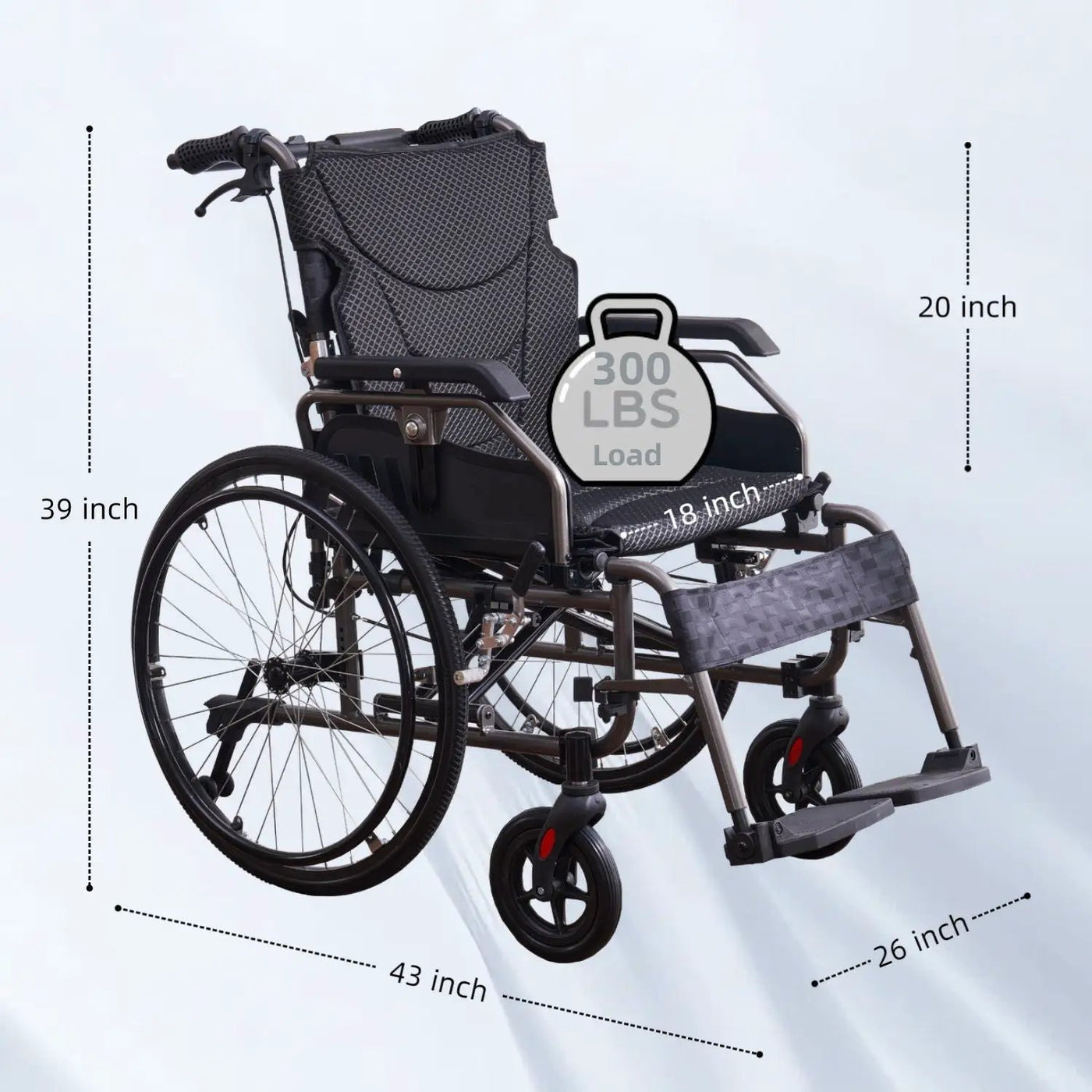 Premium Foldable Transport Wheelchair for Adults by HouseOfZazla