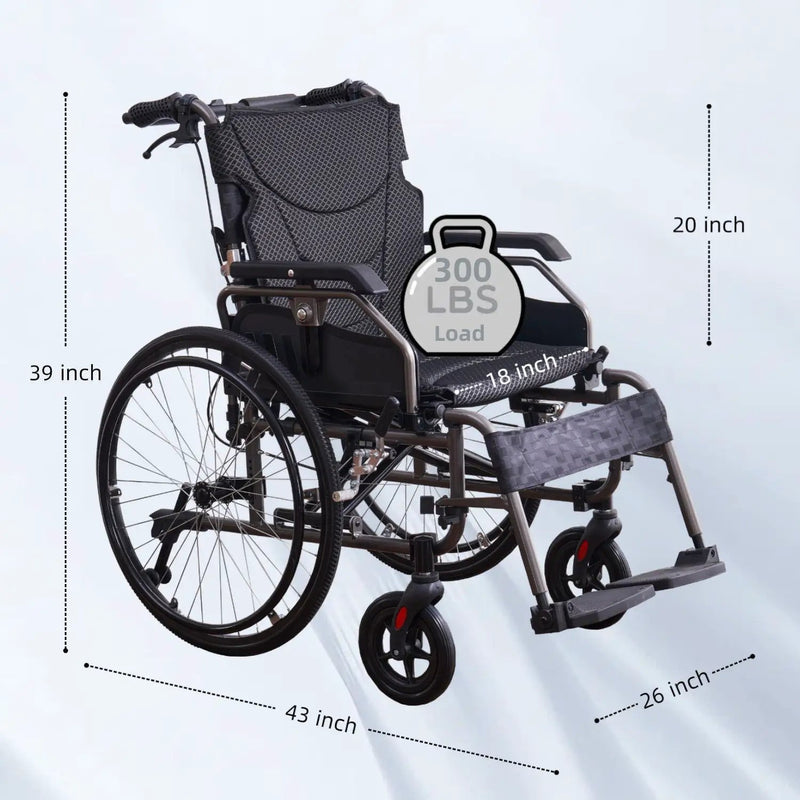 Premium Foldable Transport Wheelchair for Adults by HouseOfZazla