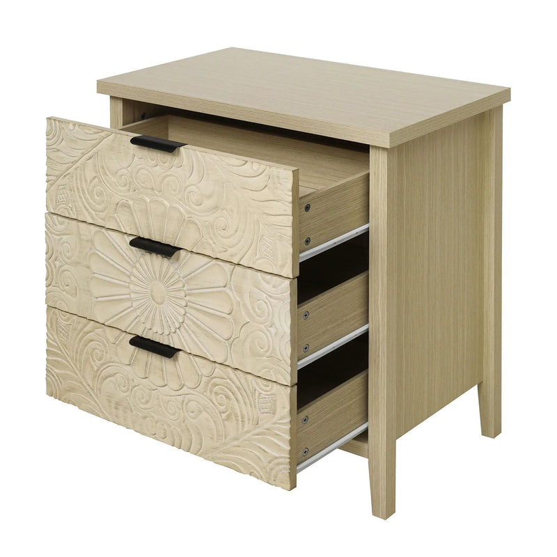 3 Drawer Cabinet - Natural Wood Finish by HouseOfZazla
