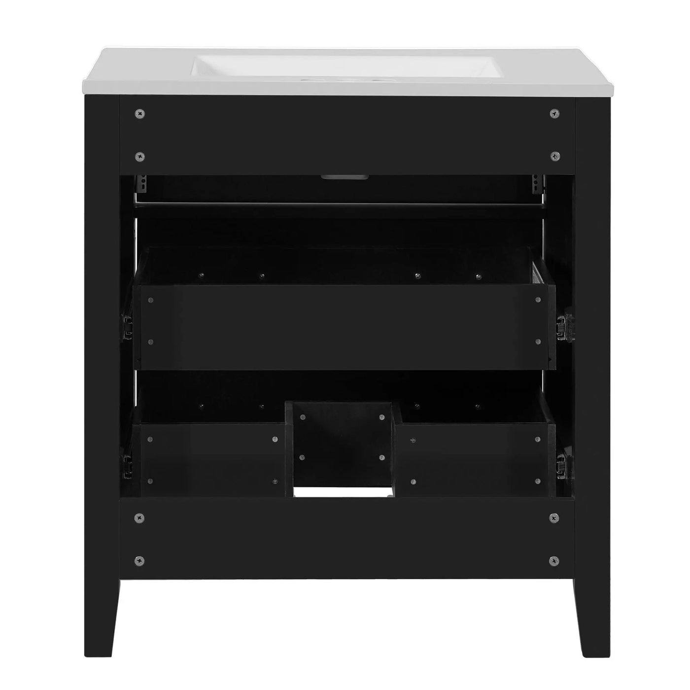 Retro Bathroom Vanity With Sink Combo, Free Standing Single Set With 3 Drawers by HouseOfZazla