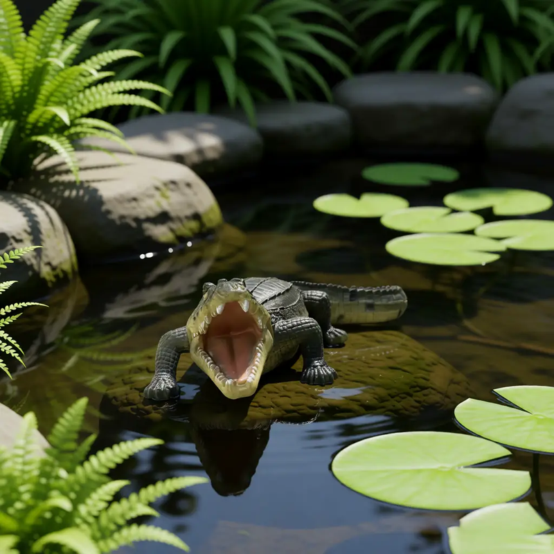 23" Simulated Crocodile Garden Statue by HouseOfZazla
