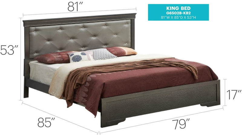 Chic Elegantly Designed Transitional Bed by Unique Piece Furniture