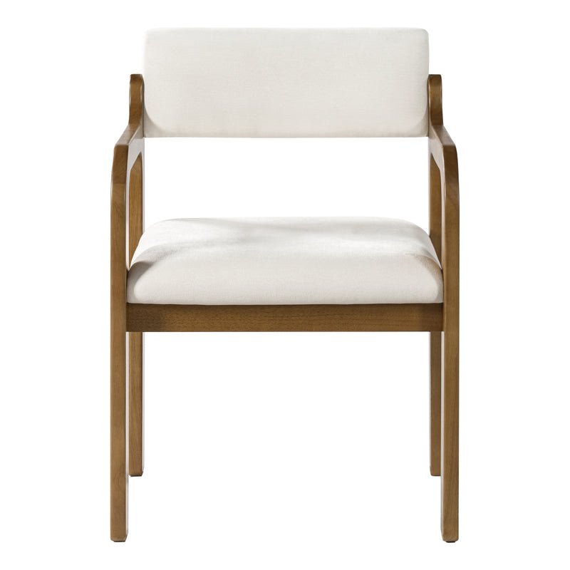 Modern Rubber Wood Dining Chairs with Upholstered Seat and Armrests - Set of 2, photo 6 of 10
