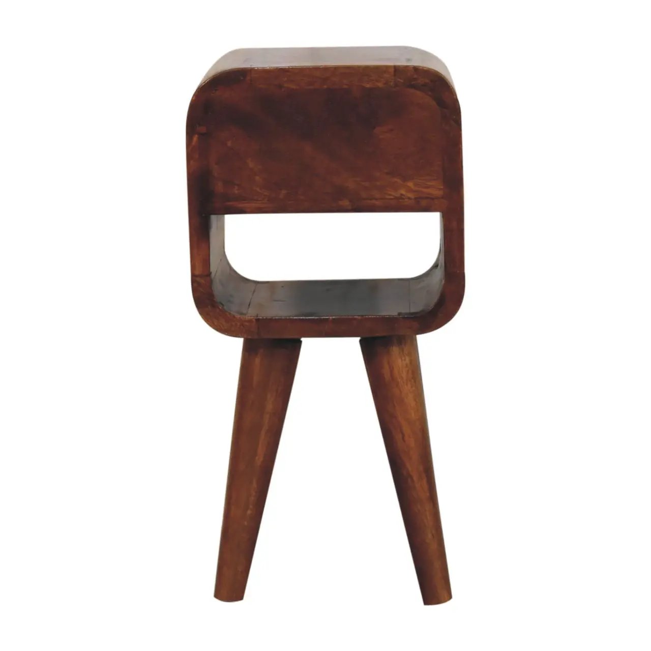 Solid Wood Extra Mini Chestnut Curve Lower Nightstand by HouseOfZazla