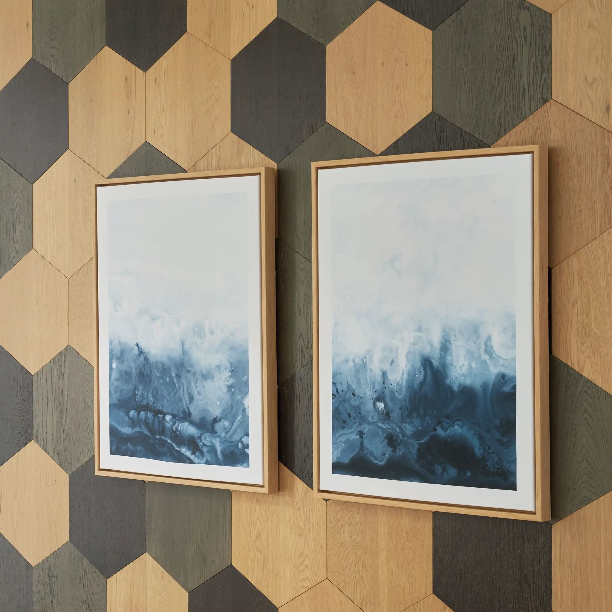 Holport - Wall Art Set (Set of 2) - Blue / White by Unique Piece Furniture