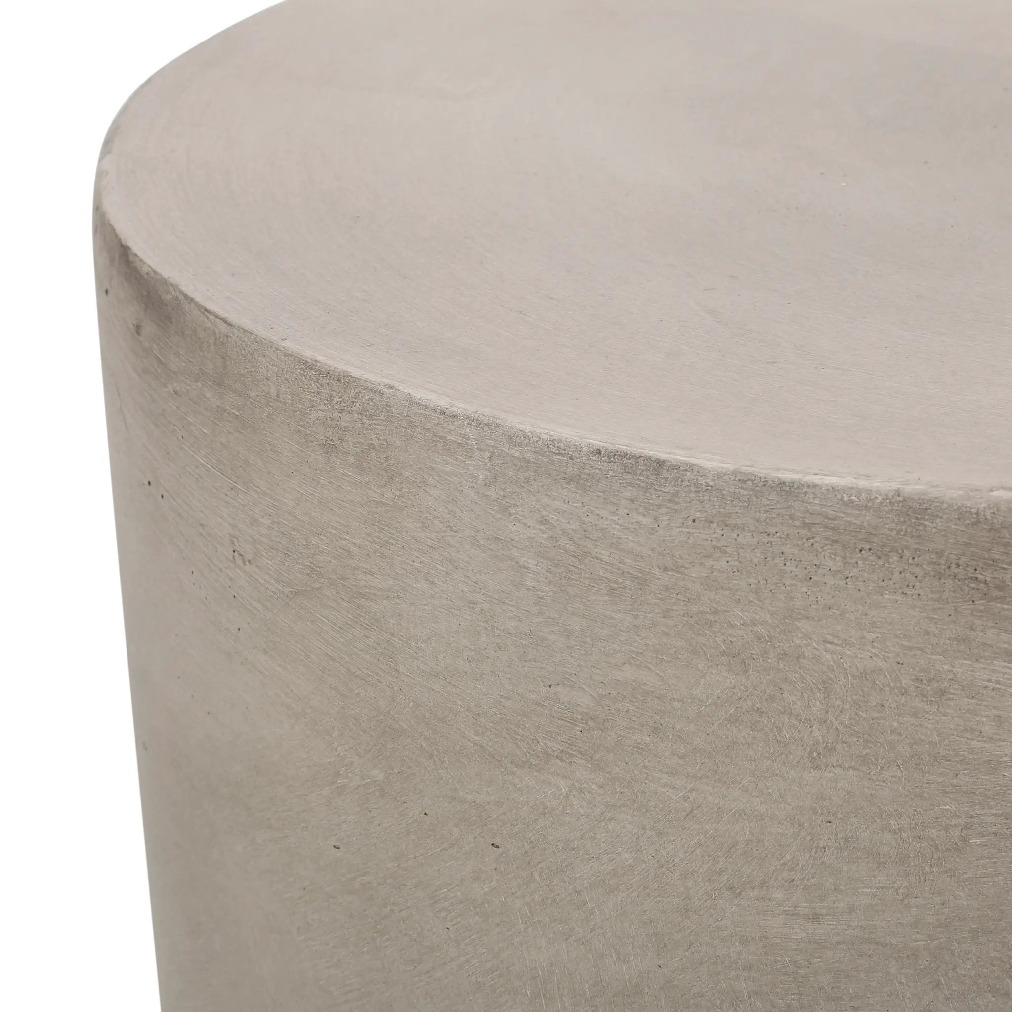 Outdoor Lightweight Concrete Side Table, Light Gray by HouseOfZazla