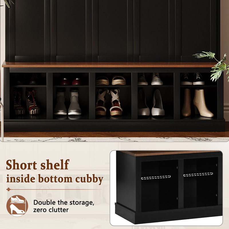 Farmhouse Entryway Storage Cabinet with Coat Closet - Black, photo 10 of 10