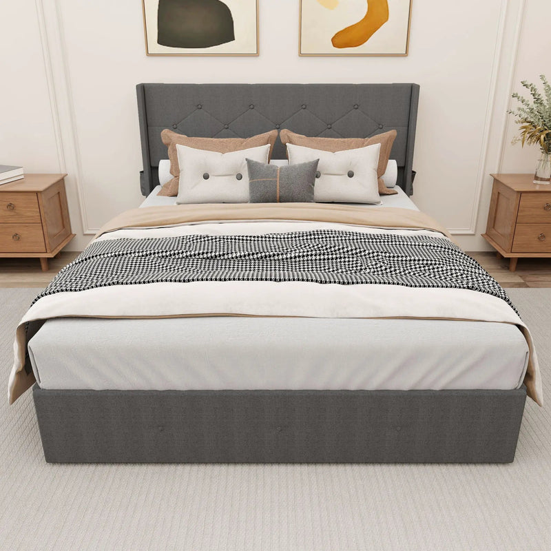 Bed With Gas Lift Storage, USB Ports by HouseOfZazla