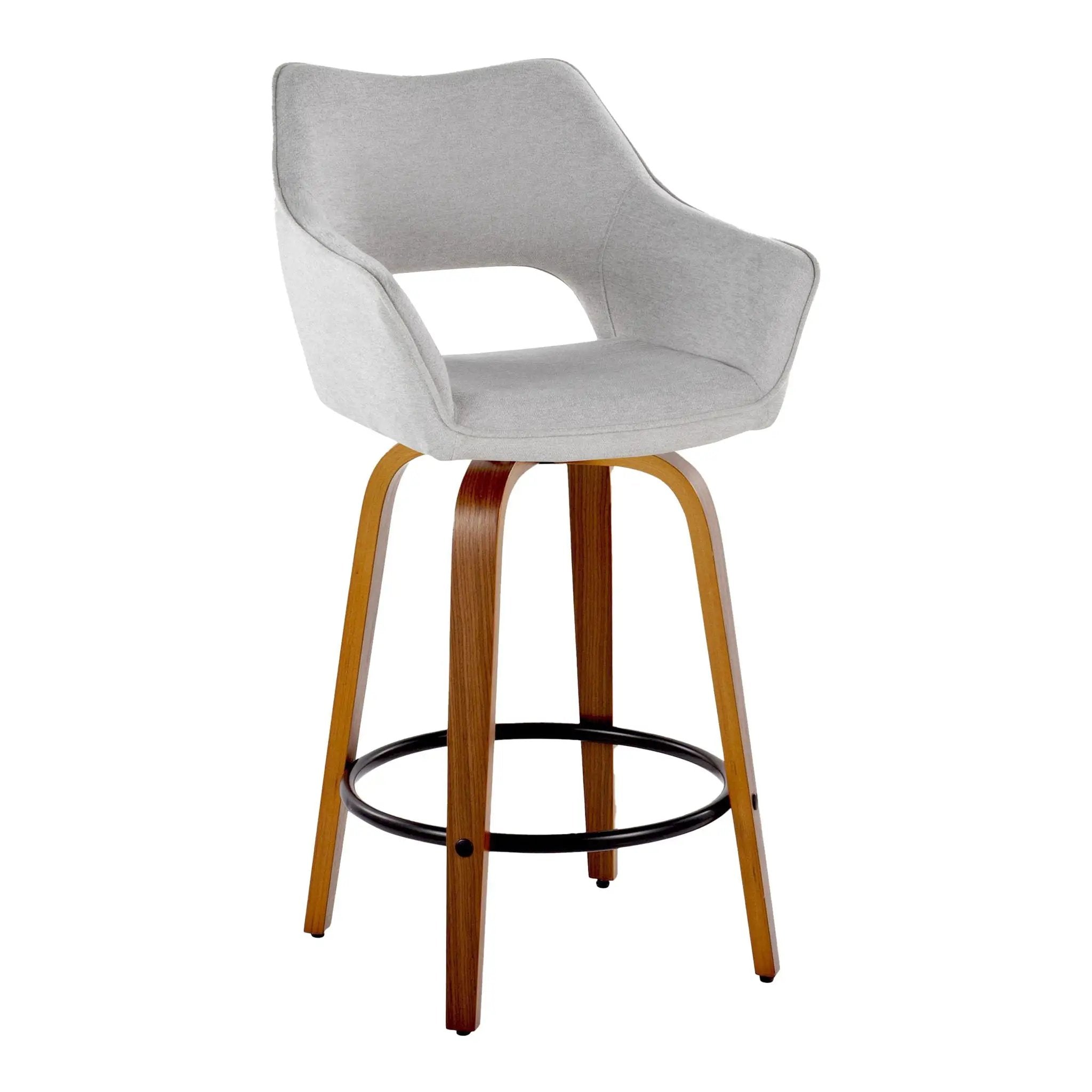 Mustang - Contemporary Fixed Height Counter Stool With Swivel With Round Footrest (Set of 2) by Unique Piece Furniture