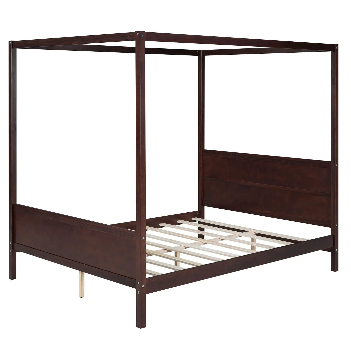 Canopy Platform Bed With Headboard And Footboard, Slat Support Leg by HouseOfZazla