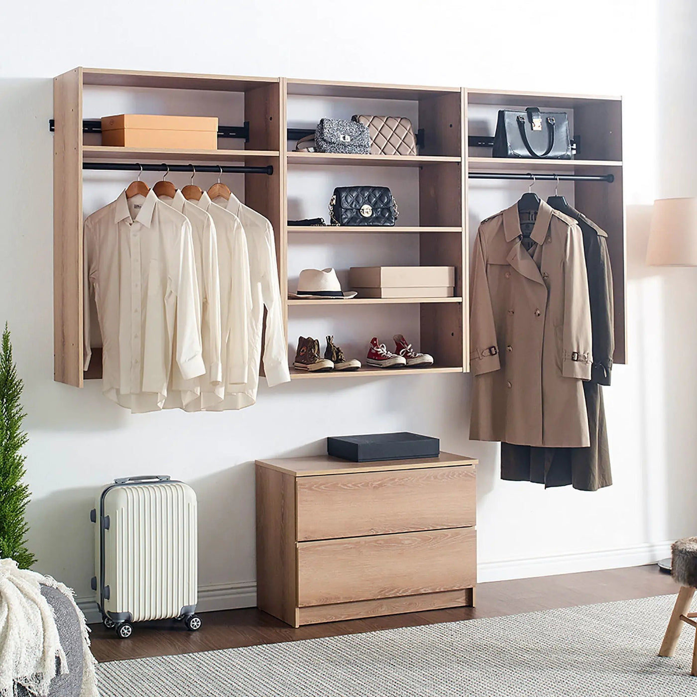 Devi - Wall Mounted Closet System With Modular Units by HouseOfZazla
