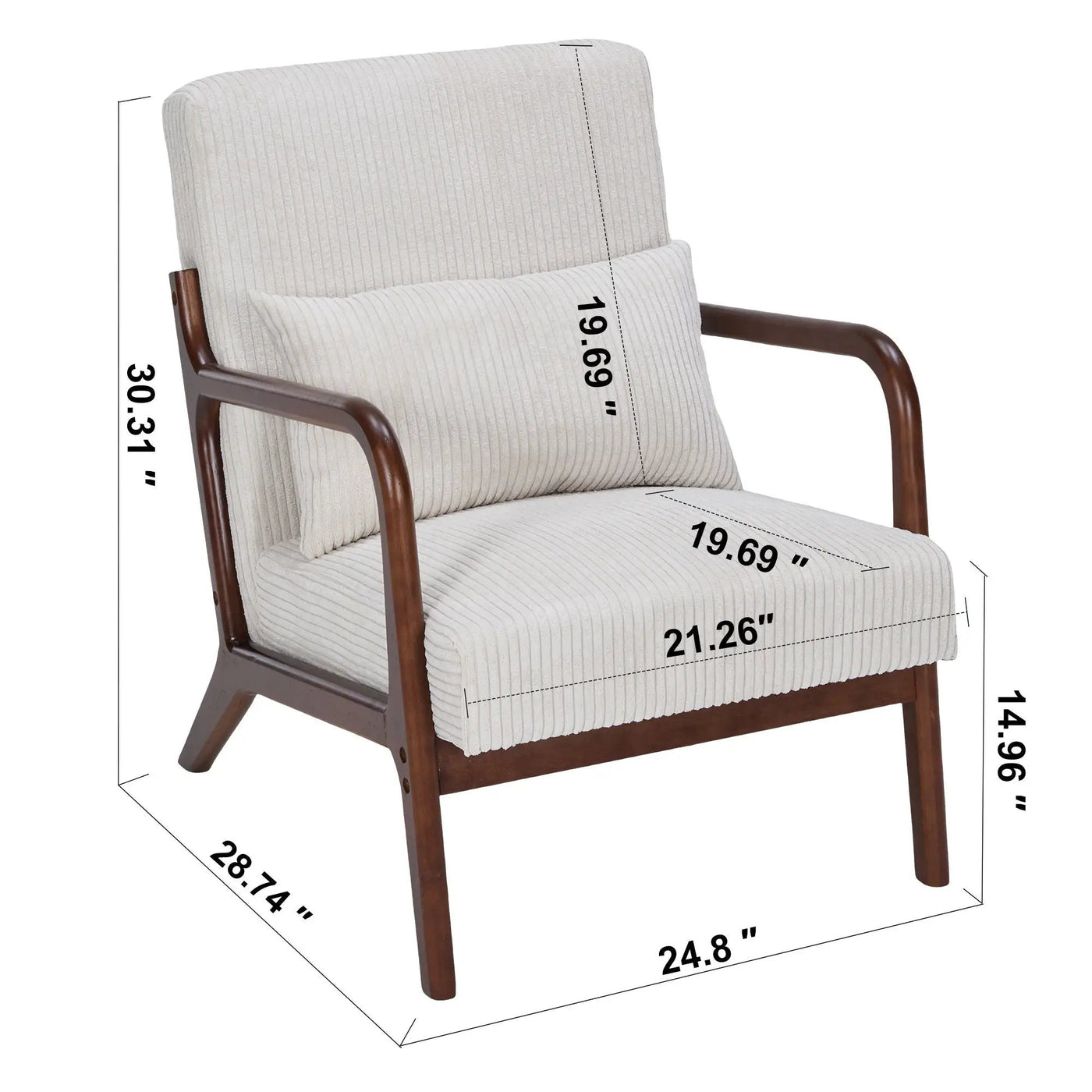 Accent Chair With Pillow And Wood Frame by HouseOfZazla
