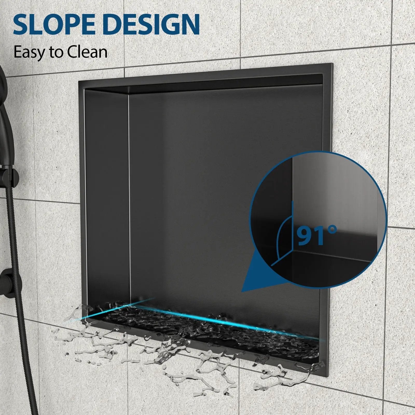 Stainless Steel Shower Niche With Seamless Design For Bathroom Storage by HouseOfZazla
