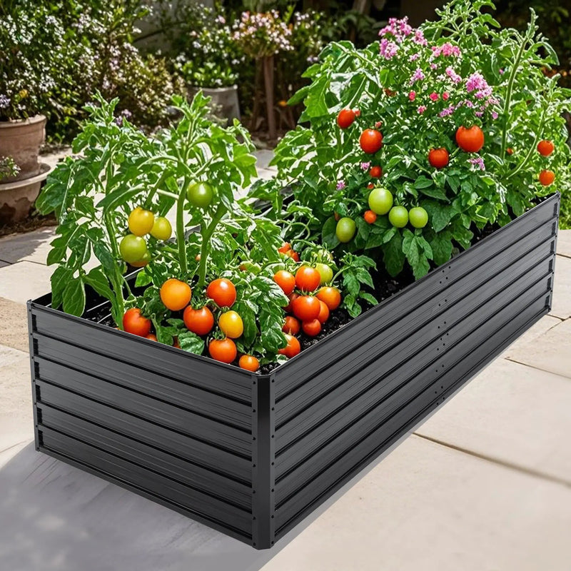 Metal Raised Garden Bed Outdoor 7.2x3.6x2 FT Galvanized Raised Garden Bed Kit by HouseOfZazla