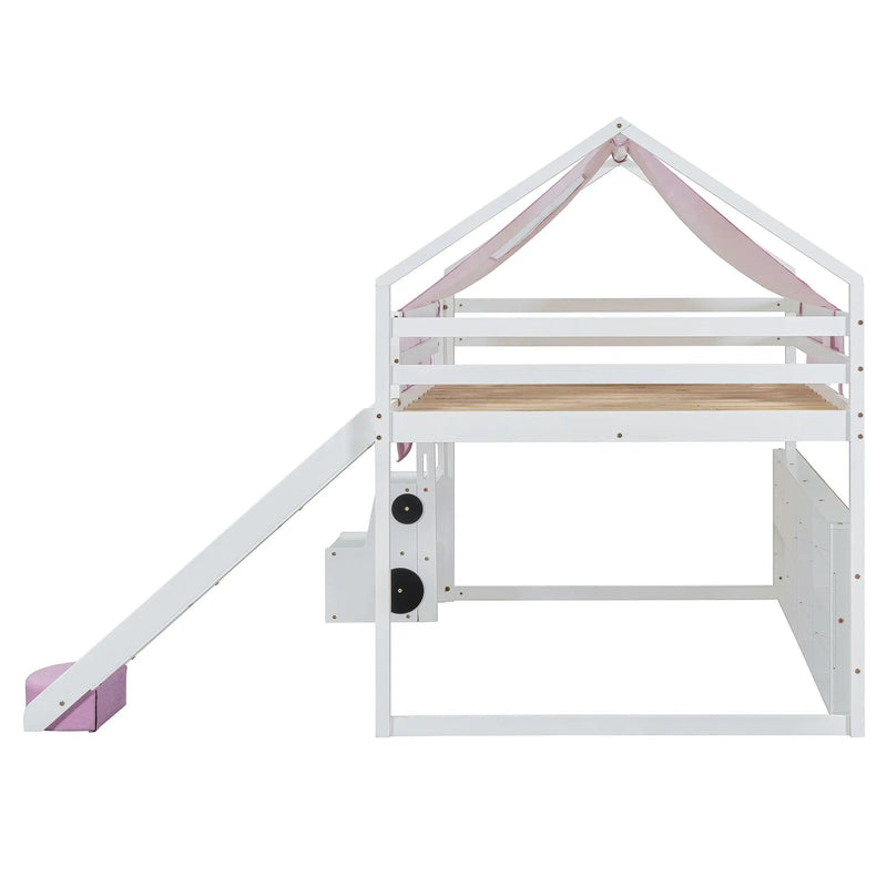 Loft Bed With House Shaped Frame And Tent by HouseOfZazla