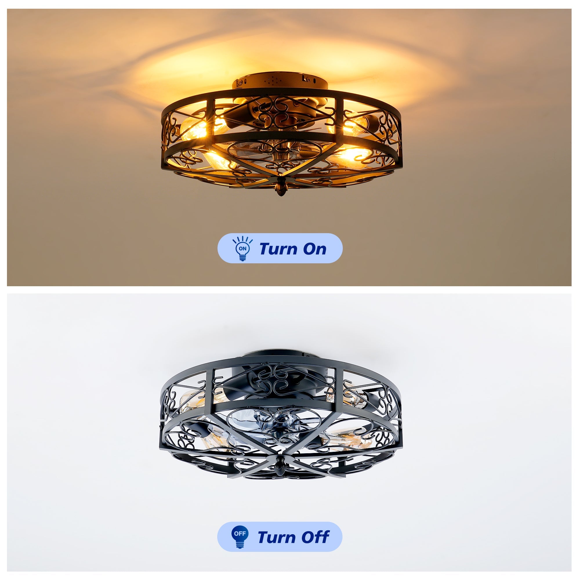 20" Mounting Type Ceiling Fan with Reversible Motor and Remote Control by HouseOfZazla