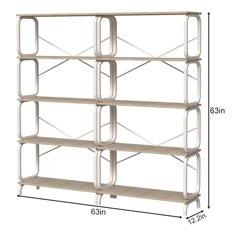 5 Tier Industrial Bookshelf, Tall Bookcase With Open Design, Vintage Storage Organizer by HouseOfZazla