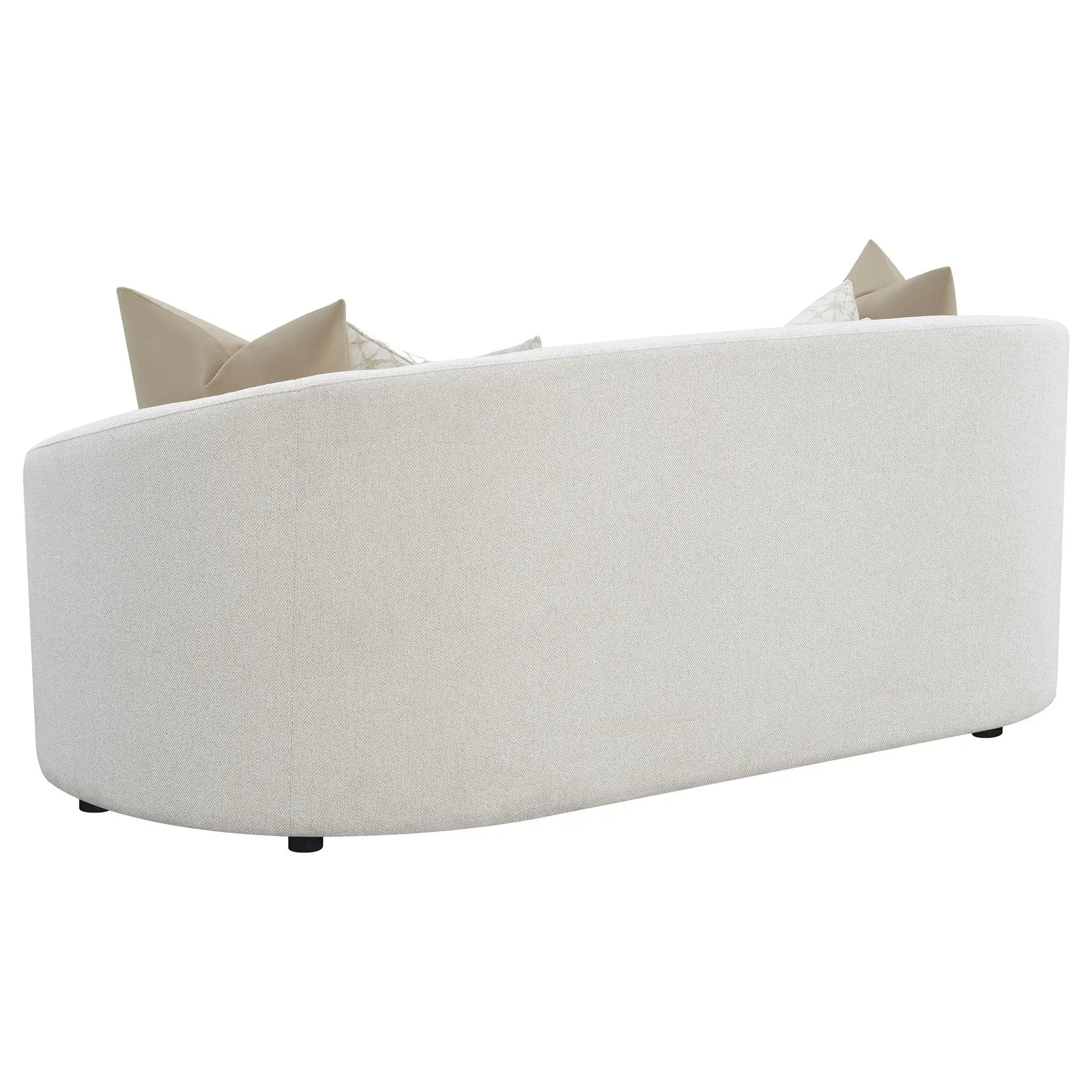 Rainn 3-piece Boucle Upholstered Sloped Arm Sofa Set Latte by Unique Piece Furniture