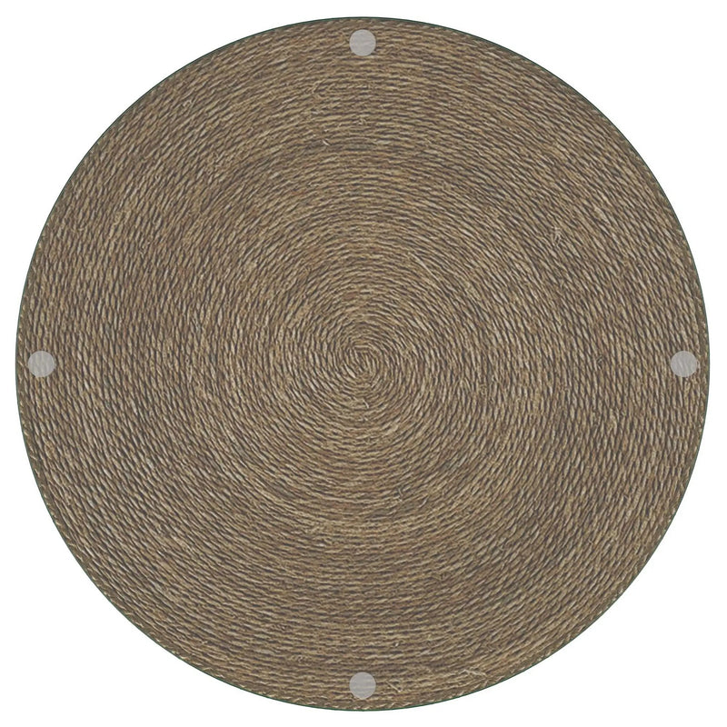 Halden Round Woven Seagrass Accent Side Table Light Brown by Unique Piece Furniture