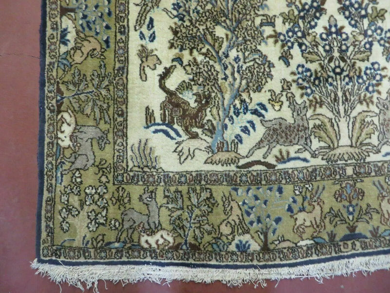 4' X 6 Handmade India Oriental Fine Pictorial Tree Of Life Wool Silk Rug Wow by Jewel Rugs