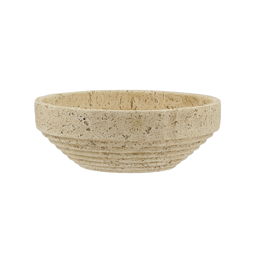 Cement Ribbed Decorative Bowl with Tiered Base - Cement, photo 2 of 6