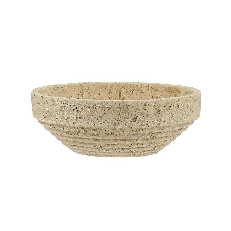 Cement Ribbed Decorative Bowl with Tiered Base - Cement, photo 2 of 6