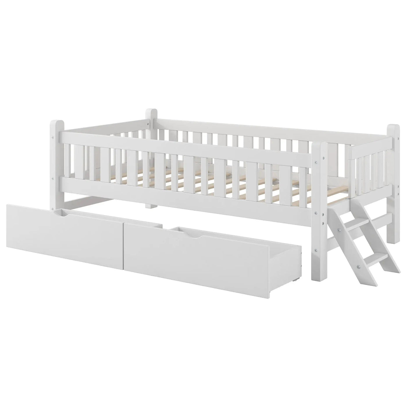 Platform Bed With Guardrail And 2 Drawers by HouseOfZazla